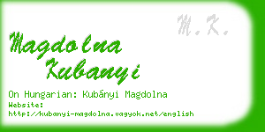 magdolna kubanyi business card