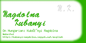 magdolna kubanyi business card